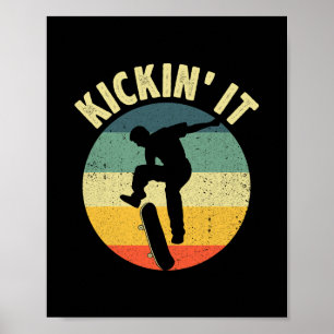 Poster Conception de skateboard vintage pour garçons fill
