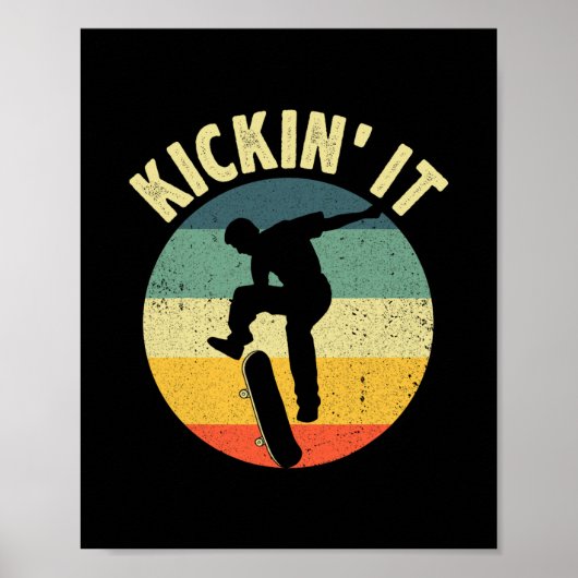 Poster Conception de skateboard vintage pour garçons fill (Devant)