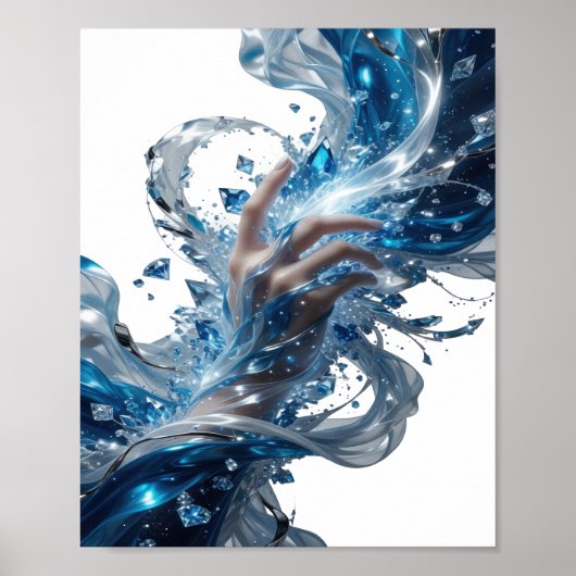 Poster Conception de slogan argentée Edgy WATER MAGIC (Devant)