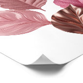 Poster Conception de slogan aux feuilles roses argentées  (Coin)
