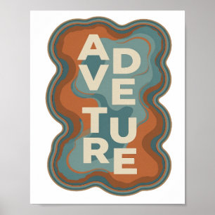 Poster Conception de slogan aventure orange artistique
