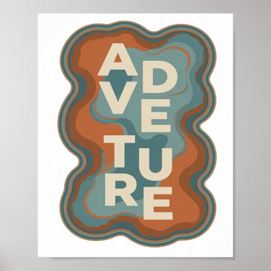 Poster Conception de slogan aventure orange artistique (Devant)