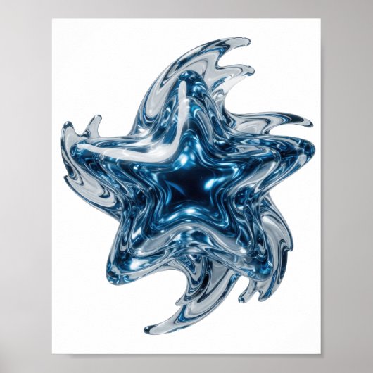 Poster Conception de slogan BLUE STAR argenté propre (Devant)