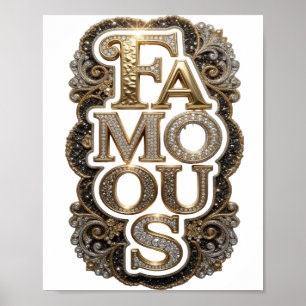 Poster Conception de slogan célèbre en or artistique