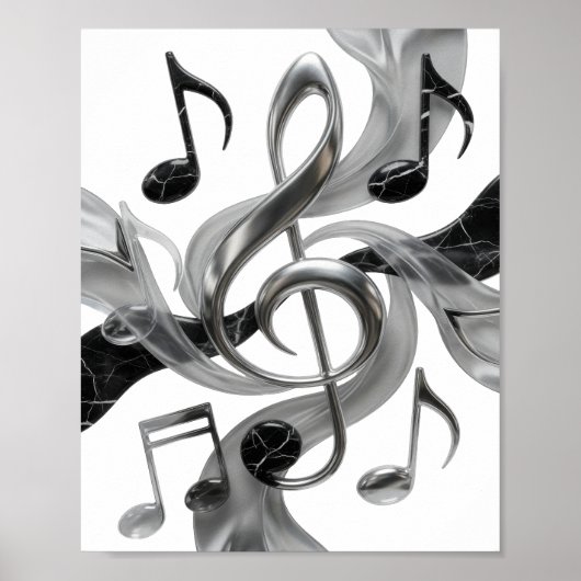 Poster Conception de slogan Crisp Silver MUSIC IN MOTION (Devant)