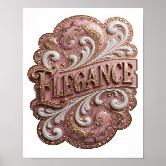 Poster Conception de slogan ELEGANCE en or vibrant (Devant)