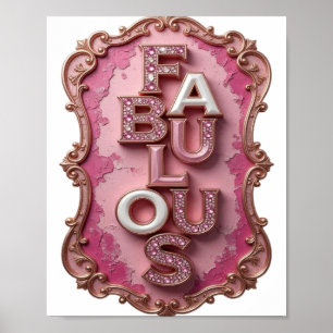 Poster Conception de slogan FABULEUX Or vibrant