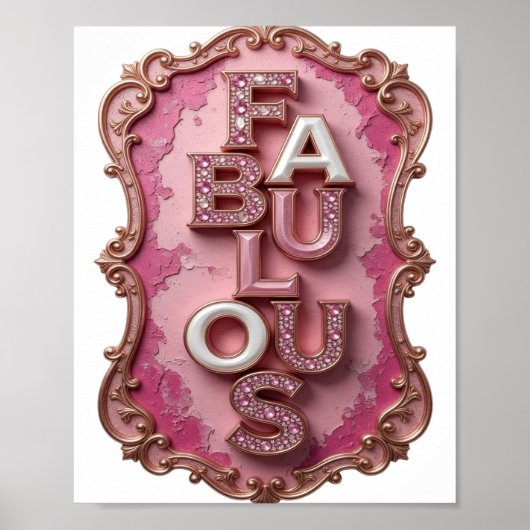 Poster Conception de slogan FABULEUX Or vibrant (Devant)