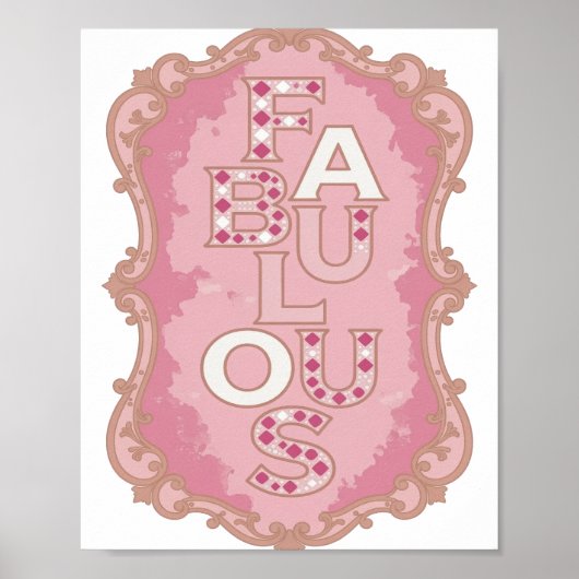 Poster Conception de slogan FABULEUX rose moderne (Devant)