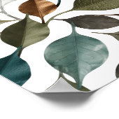 Poster Conception de slogan Gris Foncé FEUILLES SUR FOND (Coin)