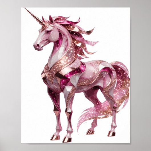 Poster Conception de slogan licorne argent dynamique (Devant)