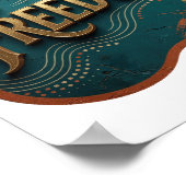 Poster Conception de slogan Or STATEMENT Liberté (Coin)