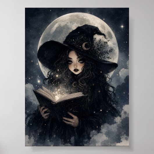 Poster Conception de sorcière gothique pleine lune ||  (Devant)