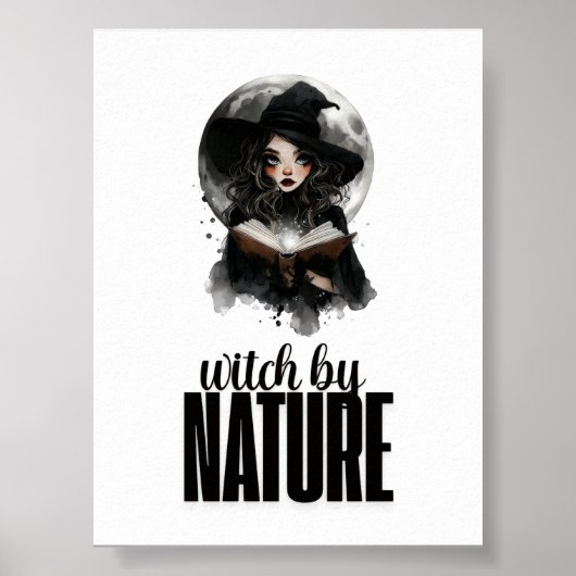 Poster Conception de sorcière gothique pleine lune nature (Devant)