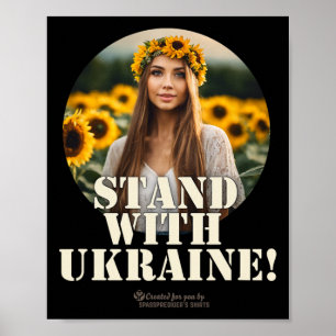 Poster Conception de soutien à l'Ukraine Fille Champ Tour