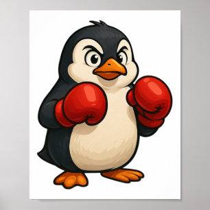 Poster Conception de sport de boxeur de manchot de dessin