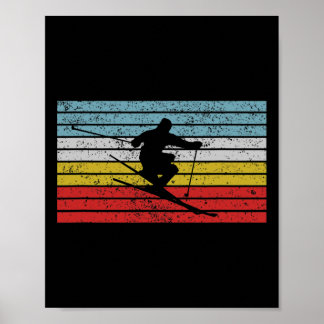 Poster Conception de sports de ski de style libre vintage