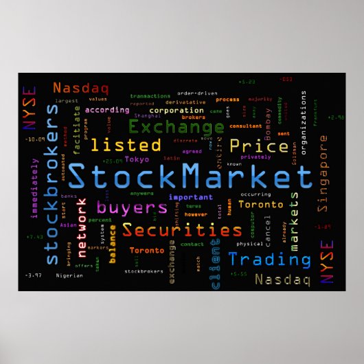 Poster Conception de stockMarket bleu (Devant)