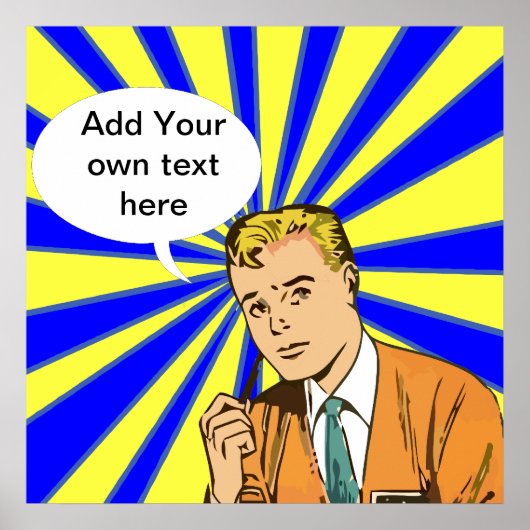 Poster Conception de style comique rétro personnalisable  (Devant)