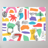 Poster Conception de surface dessinée à la main. Memphis (Devant)