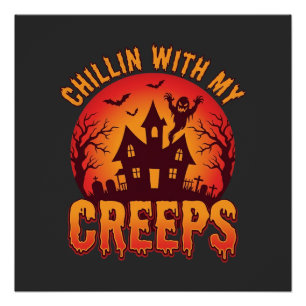 Poster Conception de T-Shirt Halloween Chillin With My Cr