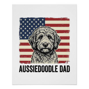Poster Conception de T-shirt pour chien vintage patriotiq