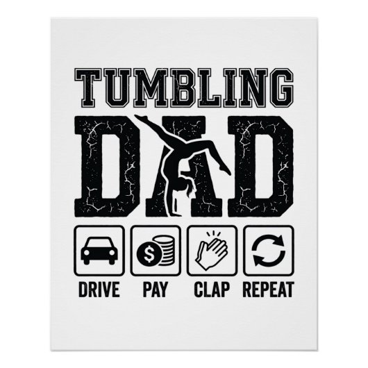 Poster Conception de T-shirt Tumbling Dad Drive Pay Clap (Devant)