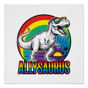 Poster Conception de T-Shirt Vintage Allysaurus Dinosaure
