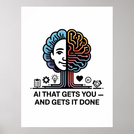 Poster Conception de technologie de cerveau d'IA pour les (Devant)