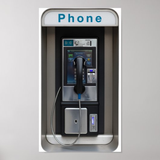 Poster Conception de téléphone public rétro, Art de cabin (Devant)