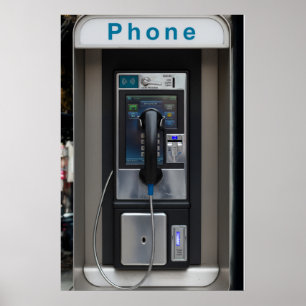 Poster Conception de téléphone public rétro, Art de cabin