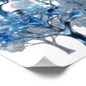 Poster Conception de texte ARBRES DE GLACE BLEUS Argent v (Coin)