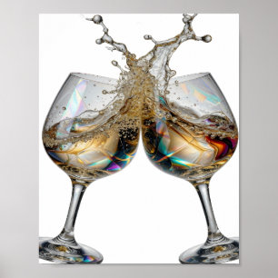 Poster Conception de texte argenté accrocheur CHEERS