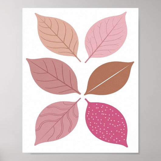 Poster Conception de texte de feuilles d'AUTOMNE argentée (Devant)