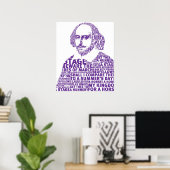 Poster Conception de texte de Purple Shakespeare (Bureau à domicile)