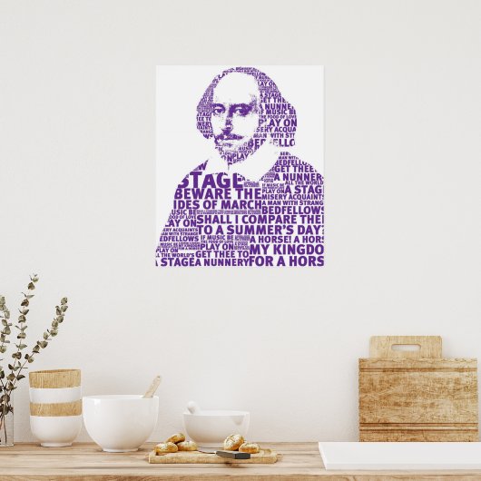 Poster Conception de texte de Purple Shakespeare (Cuisine)
