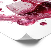 Poster Conception de texte de VIN ROSE argenté audacieuse (Coin)