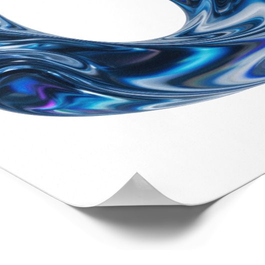 Poster Conception de texte en EAU Bleue Gras (Coin)
