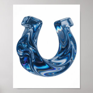 Poster Conception de texte en EAU Bleue Gras