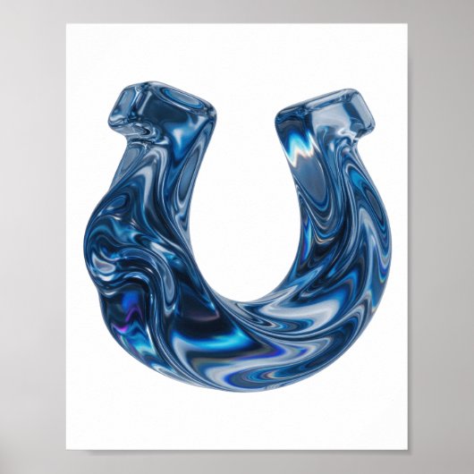 Poster Conception de texte en EAU Bleue Gras (Devant)