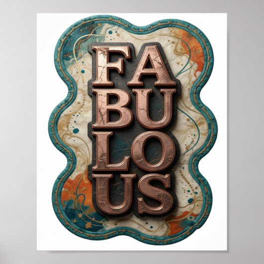 Poster Conception de texte FABULEUX en or élégant (Devant)