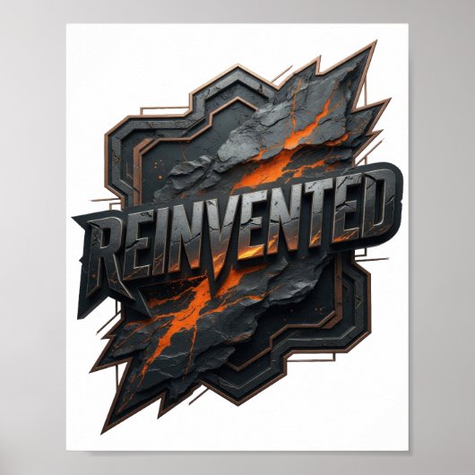 Poster Conception de texte Gris CRISP REINVENTED (Devant)