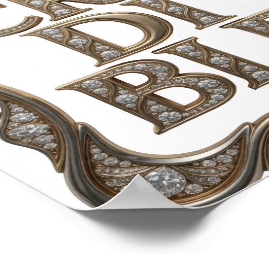 Poster Conception de texte INCROYABLE Sharp Gold (Coin)