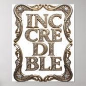 Poster Conception de texte INCROYABLE Sharp Gold (Devant)