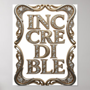 Poster Conception de texte INCROYABLE Sharp Gold