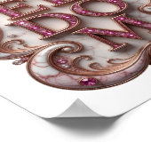 Poster Conception de texte LIBERTÉ Rose Cool (Coin)
