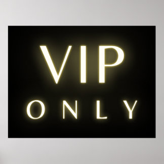 Poster Conception de texte Luxe néon réservée aux Vip