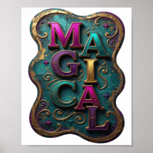 Poster Conception de texte MAGIQUE Violet élégant