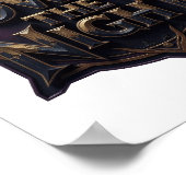 Poster Conception de texte Or Clair JE POSSÈDE LA NUIT (Coin)