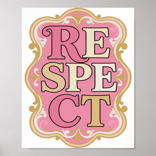 Poster Conception de texte RESPECT Witty Gold (Devant)